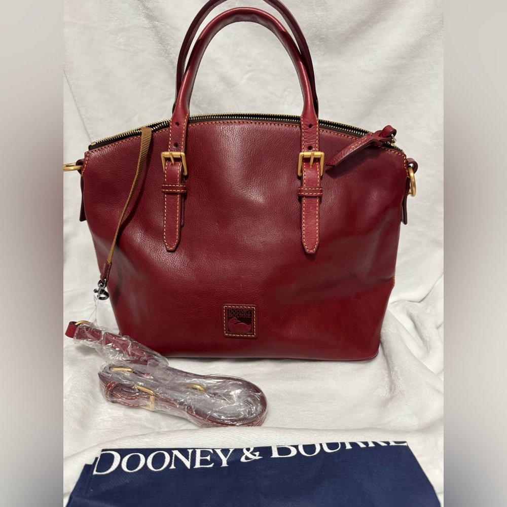 NWT Dooney & Bourke Florentine Domed Satchel Burgandy